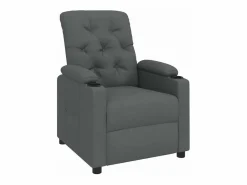 vidaxl Sillón reclinable de tela oscuro Gris New