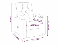 vidaxl Sillón reclinable de tela oscuro Gris New