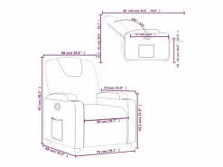 vidaxl Sillón reclinable de tela Crema Hot