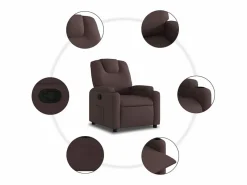 vidaxl Sillón Relax|Sillón reclinable de tela marrón oscuro