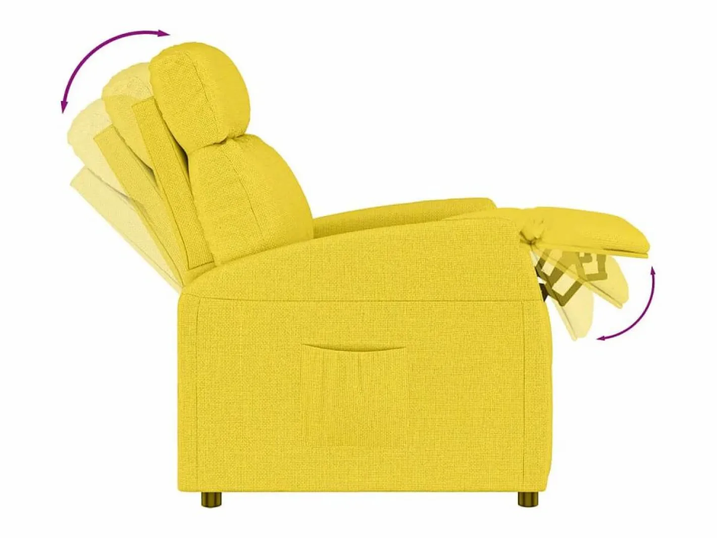 vidaxl Sillón Relax|Sillón reclinable de tela amarillo claro