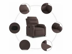 Sillón reclinable de tela marrón oscuro^vidaxl Hot