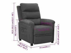 vidaxl Sillón Relax|Sillón reclinable de tela oscuro