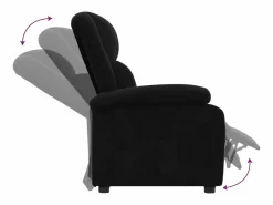 vidaxl Sillón reclinable de terciopelo Negro Discount