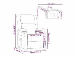 vidaxl Sillón reclinable de terciopelo Negro Discount