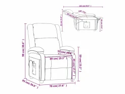 Sillón reclinable eléctrico de terciopelo claro^vidaxl Clearance