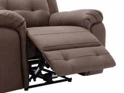 Vente-unique Sillón Relax|Sillón reclinable eléctrico de microfibra con aspecto de cuero envejecido marrón ORTIANO