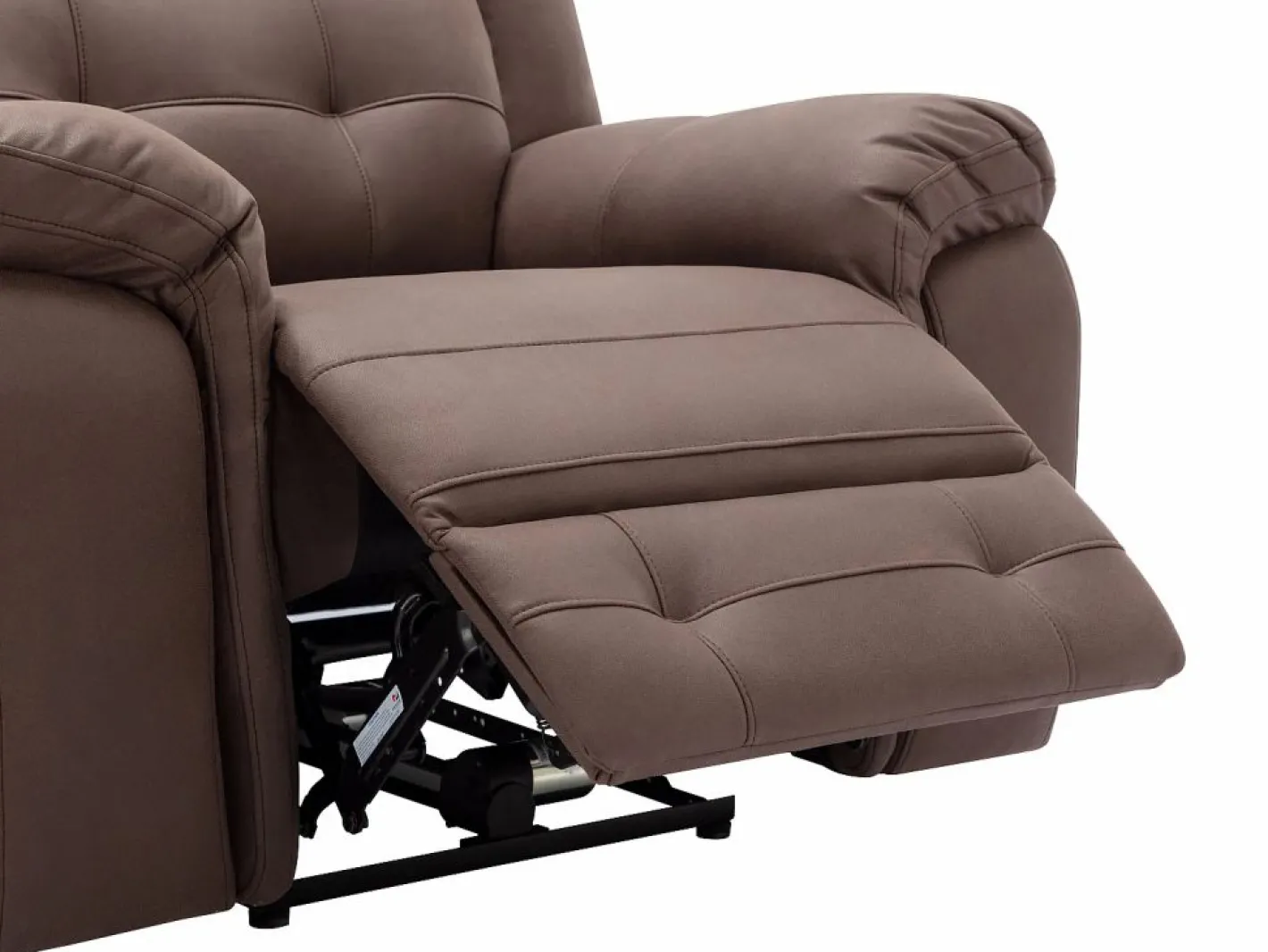Vente-unique Sillón Relax|Sillón reclinable eléctrico de microfibra con aspecto de cuero envejecido marrón ORTIANO