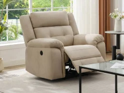 Vente-unique Sillón Relax|Sillón reclinable eléctrico de microfibra ORTIANO