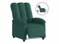 vidaxl Sillón reclinable eléctrico tela oscuro Verde Online