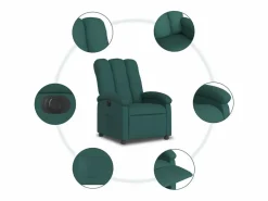 vidaxl Sillón reclinable eléctrico tela oscuro Verde Online