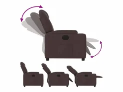 Sillón reclinable eléctrico tela marrón oscuro^vidaxl Discount