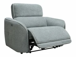 Vente-unique Sillón Relax|Sillón reclinable eléctrico de tela jaspeado OZARTO