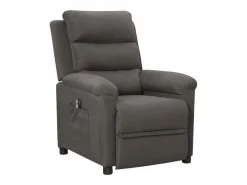 vidaxl Sillón reclinable eléctrico de tela oscuro Gris New