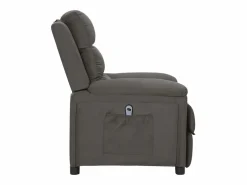 vidaxl Sillón reclinable eléctrico de tela oscuro Gris New