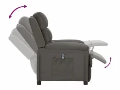 vidaxl Sillón reclinable eléctrico de tela oscuro Gris New