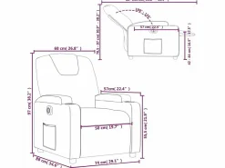 vidaxl Sillón reclinable eléctrico de tela Crema