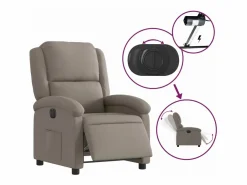 vidaxl Sillón Relax|Sillón reclinable eléctrico tela gris taupé