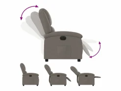 vidaxl Sillón Relax|Sillón reclinable eléctrico tela gris taupé