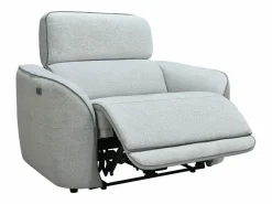 Vente-unique Sillón reclinable eléctrico de tela OZARTO Gris claro Best