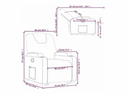 vidaxl Sillón Relax|Sillón reclinable elevable tela tinto