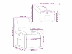 Sillón reclinable elevable tela gris taupe^vidaxl Hot
