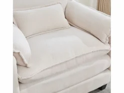Conjunto Sofá Y Sillón|Sillón reclinable individual con otomana - Sillón lounge de chenilla con respaldo alto - Integración de bolsillos laterales