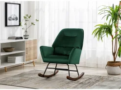 Sillón reclinable tapizado en terciopelo con soporte lumbar, ideal para sala de estar y dormitorio infantil, color Verde Clearance