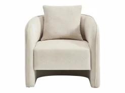 Vente-unique Sillón|Sillón redondeado de tela jaspeada color LANITO
