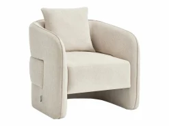 Vente-unique Sillón|Sillón redondeado de tela jaspeada color LANITO