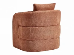 Vente-unique Sillón redondeado de tela jaspeada color LANITO Terracota Online