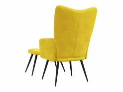 Sillón relajante con taburete de terciopelo mostaza^vidaxl Online