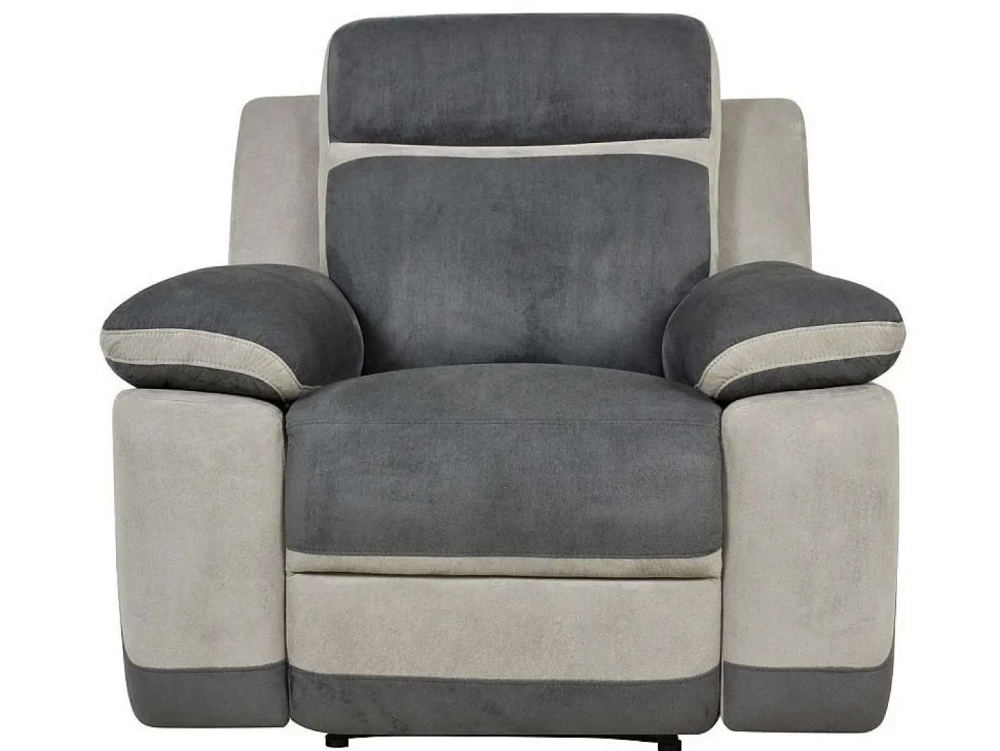 Vente-unique Sillón Relax|Sillón relax de microfibra TALCA - Antracita y gris claro