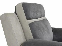 Vente-unique Sillón Relax|Sillón relax de microfibra TALCA - Antracita y gris claro