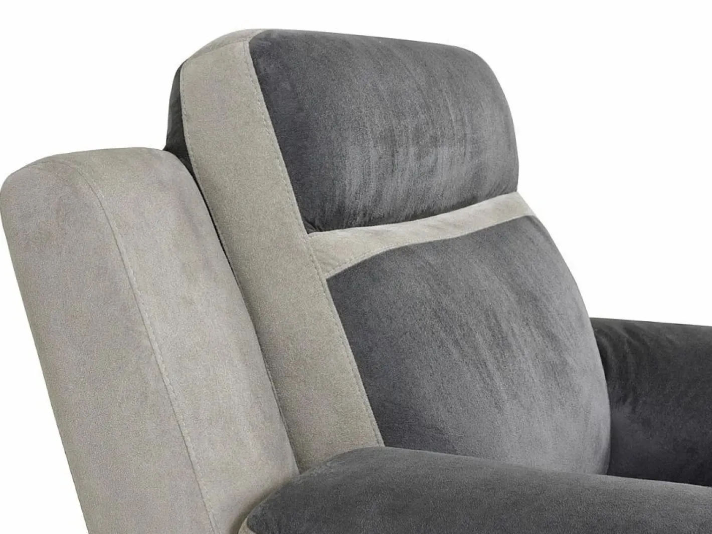 Vente-unique Sillón Relax|Sillón relax de microfibra TALCA - Antracita y gris claro