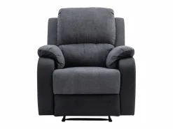 Sillón relax de microfibra y piel sintética gris y negro BRODY^Vente-unique Best