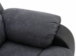 Sillón relax de microfibra y piel sintética gris y negro BRODY^Vente-unique Best