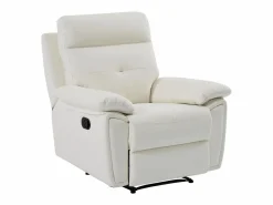 Vente-unique Sillón relax de piel estilo contemporáneo VINETA Blanco Clearance
