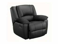 Vente-unique Sillón relax de piel de becerro en color AROMA Negro Clearance