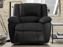 Vente-unique Sillón relax de piel de becerro en color AROMA Negro Clearance