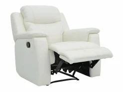 Vente-unique Sillón De Piel|Sillón Relax|Sillón relax de piel de becerro color blanco EVASION