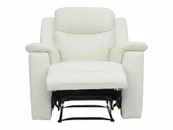 Vente-unique Sillón De Piel|Sillón Relax|Sillón relax de piel de becerro color blanco EVASION