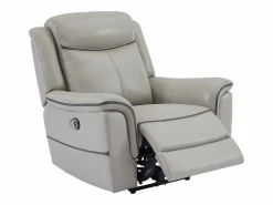 Vente-unique Sillón relax eléctrico de cuero ADELIO Gris claro
