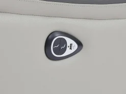 Vente-unique Sillón relax eléctrico de cuero ADELIO Gris claro
