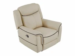Vente-unique Sillón relax eléctrico de cuero color ADELIO Beige New
