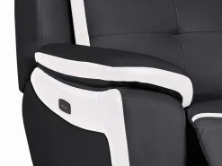 Vente-unique Sillón De Piel|Sillón Relax|Sillón relax eléctrico de piel ANGELIQUE - No ir/blanco