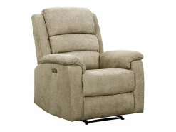 Vente-unique Sillón relax eléctrico de tela reposapiés y respaldo reclinables NEVERS Topo Sale