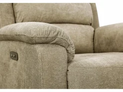 Vente-unique Sillón relax eléctrico de tela reposapiés y respaldo reclinables NEVERS Topo Sale