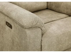 Vente-unique Sillón relax eléctrico de tela reposapiés y respaldo reclinables NEVERS Topo Sale