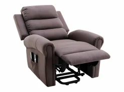 Vente-unique Sillón relax eléctrico de tela marrón LOVARI Marru00f3n Best